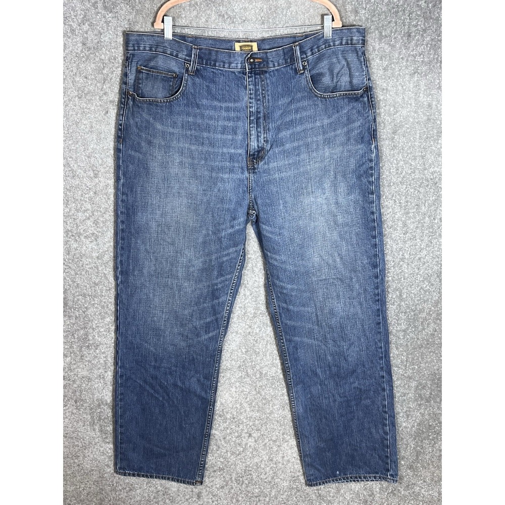 Foundry Straight Leg Baggy Jeans Mens Sz 44x34 Blue Medium Wash Cotton 5 Pocket
